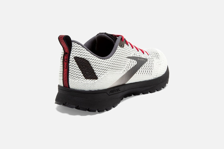 Brooks Israel Revel 4 Road Running Shoes Mens - White/Black/Red - ROB-423598